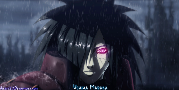 Madara Uchiha with Rinnegan in Rain