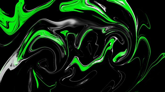 Abstract Green and Black Swirls
