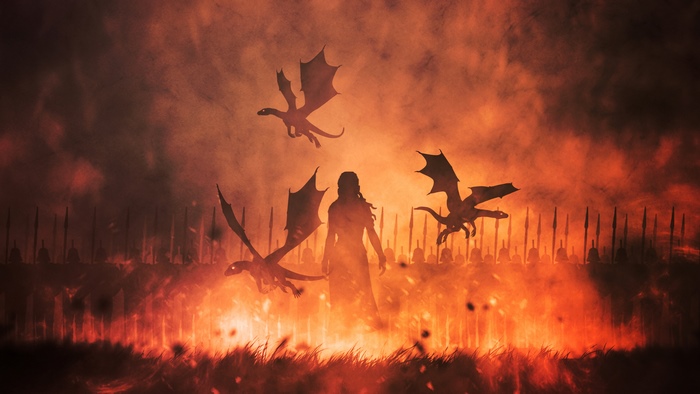 Daenerys Targaryen with Dragons and Army