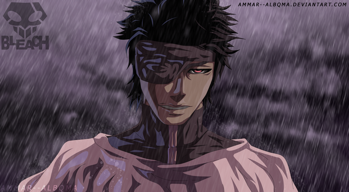 Sōsuke Aizen from Bleach in the rain