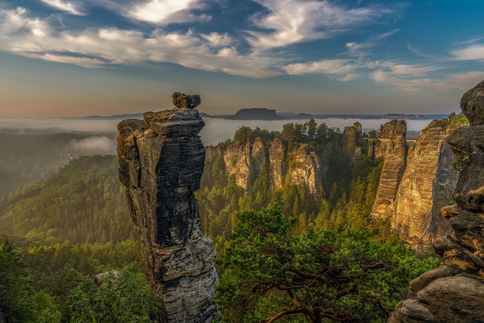 Bastei Bridge in Saxon Switzerland National Park