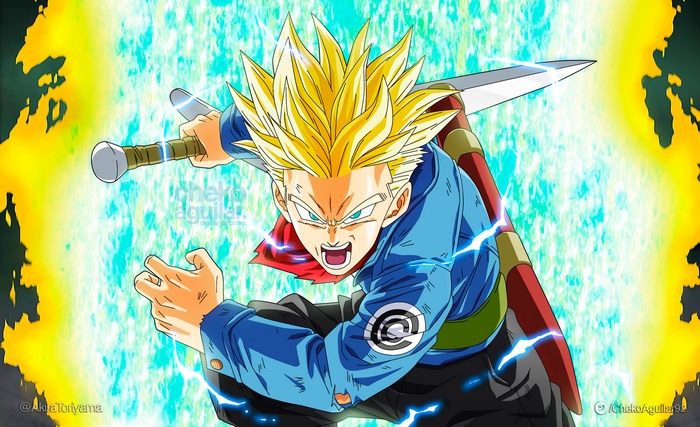 Future Trunks from Dragon Ball with sword