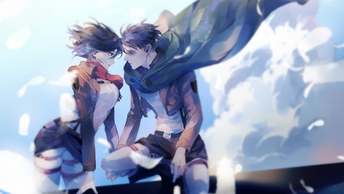 Mikasa Ackerman and Levi Ackerman from Attack on Titan