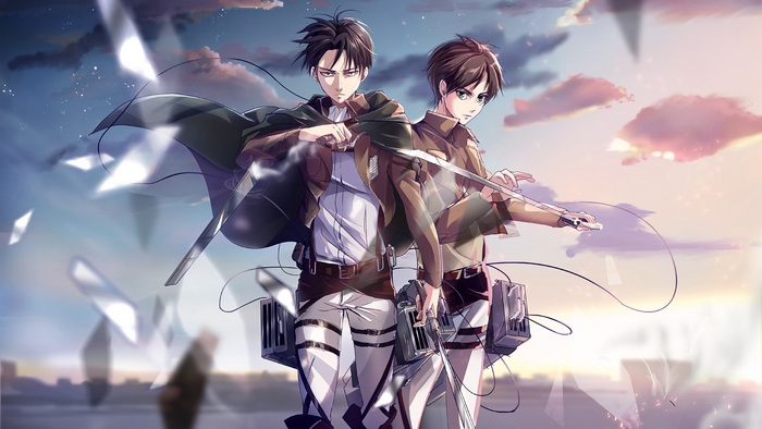 Levi Ackerman and Eren Yeager from Attack on Titan