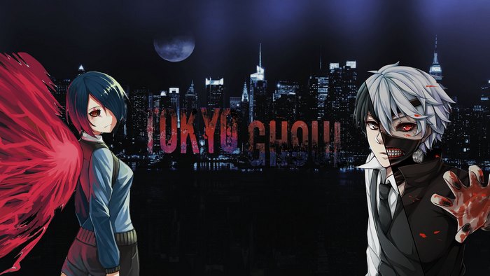 Touka Kirishima and Ken Kaneki from Tokyo Ghoul