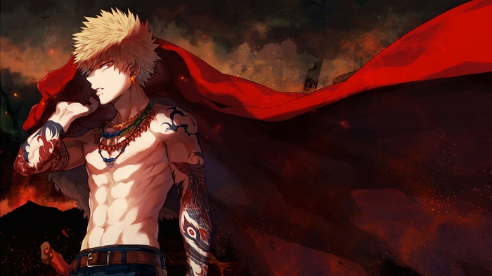 Katsuki Bakugou with Blonde Hair and Red Eyes