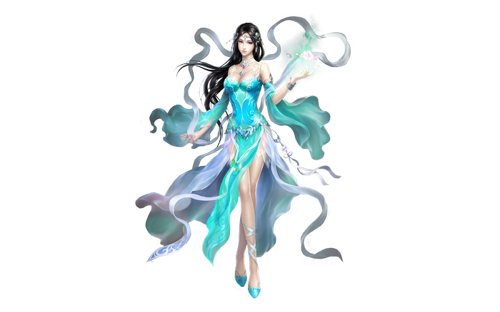 Woman in a blue dress from League of Angels