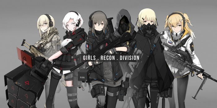 Girls Recon Division in Tactical Gear and Headphones