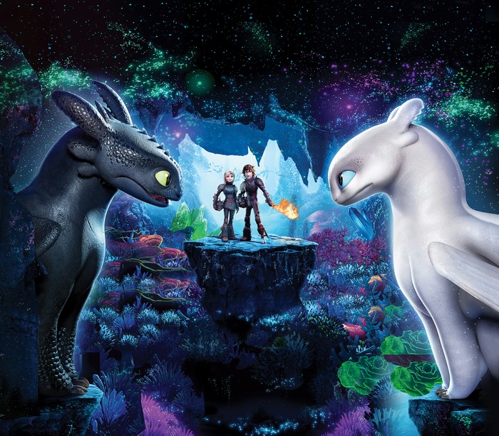 Hiccup, Astrid, and Dragons from How to Train Your Dragon 3