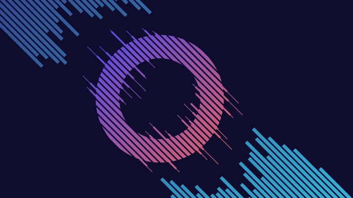 Abstract Circle with Colorful Stripes