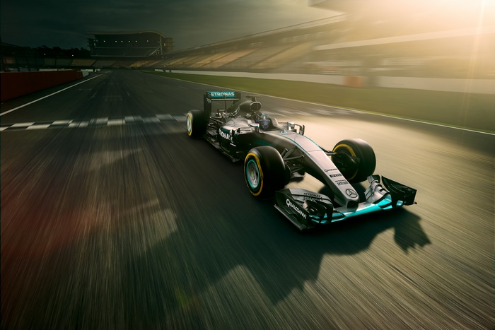 Mercedes AMG Petronas Formula 1 Car on Track 4K