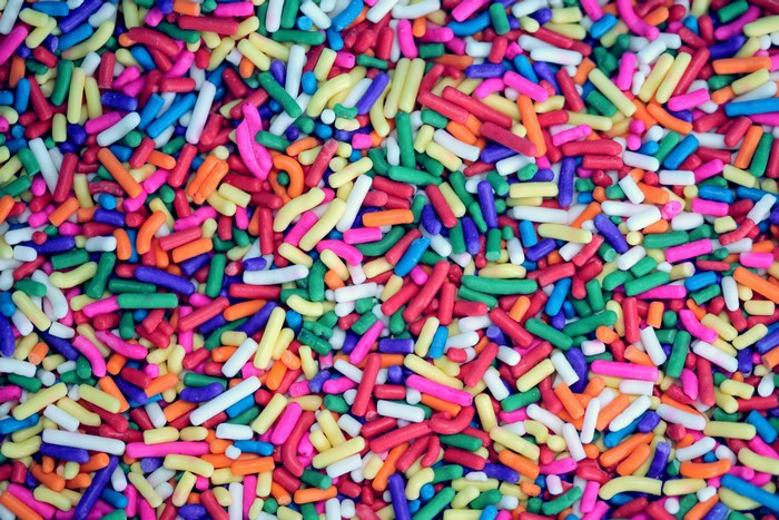 Colorful candy sprinkles macro shot