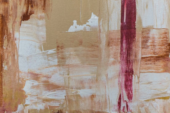 Abstract Expressionism Painting with Red and Brown Brushstrokes