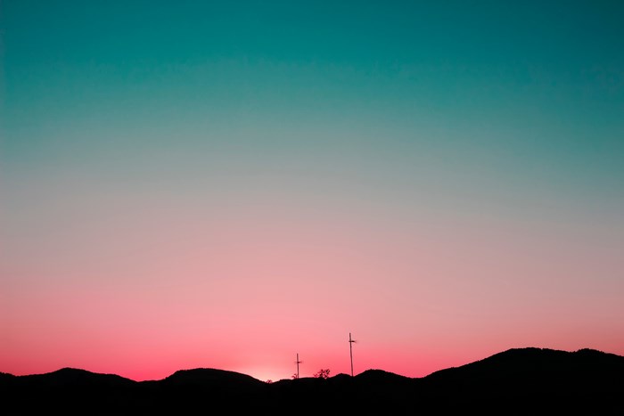 Sunset Silhouette Over Mountain Landscape in Mexico