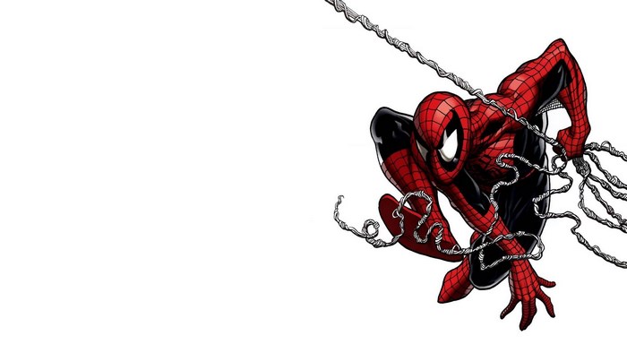 Spider-Man swinging with webs