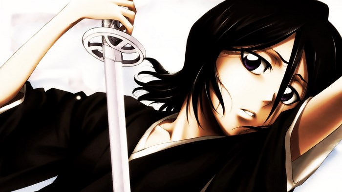 Rukia Kuchiki from Bleach holding a sword