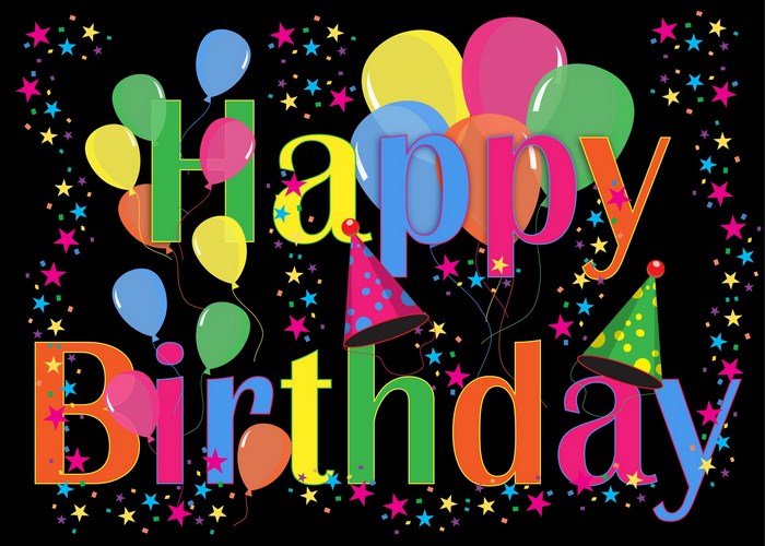 Happy Birthday Balloons and Confetti