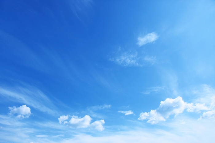 Blue sky with wispy clouds