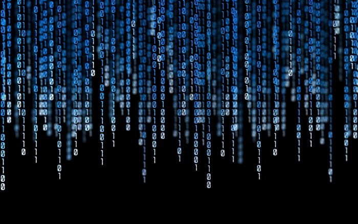 Digital Matrix Code Falling