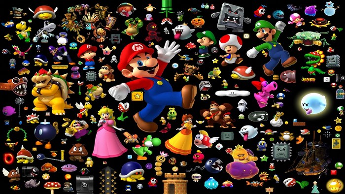 Super Mario All-Stars and Super Mario World characters