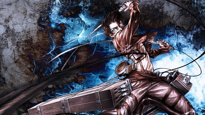 Dynamic Action Pose of Attack on Titan Character
