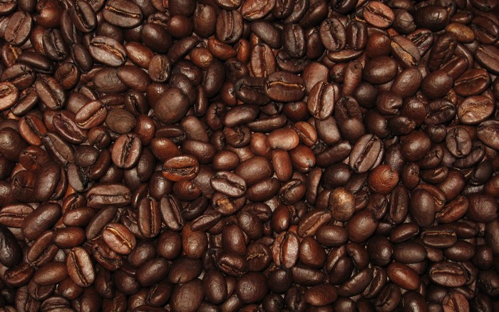 Close-up of roasted coffee beans