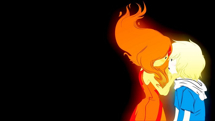 Flame Princess and Finn from Adventure Time
