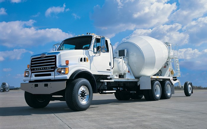 Sterling cement mixer truck on pavement