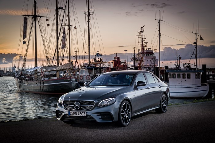 Mercedes-Benz E-Class Sedan at Harbor