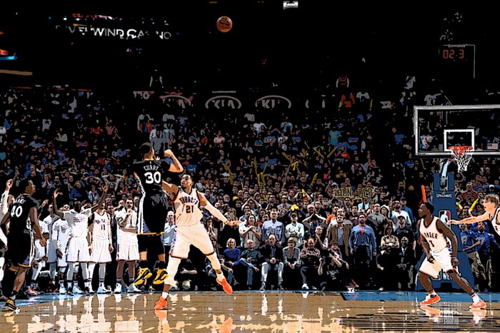 Stephen Curry shooting a basketball