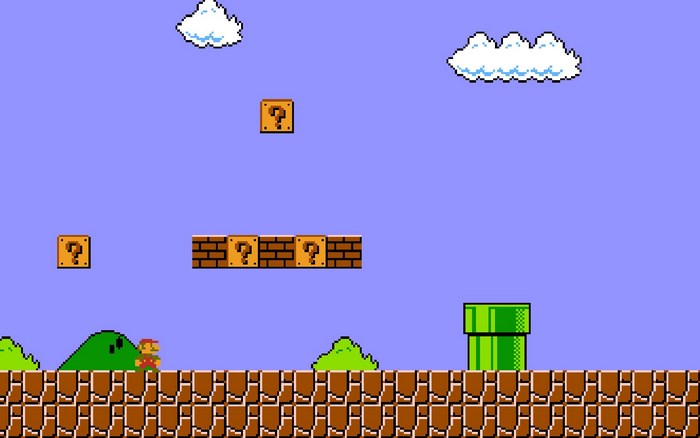 Mario from Super Mario Bros. on a platform