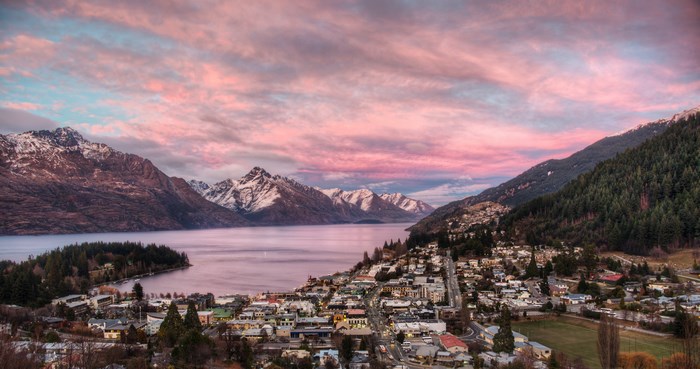 Queenstown New Zealand Landscape at Sunset