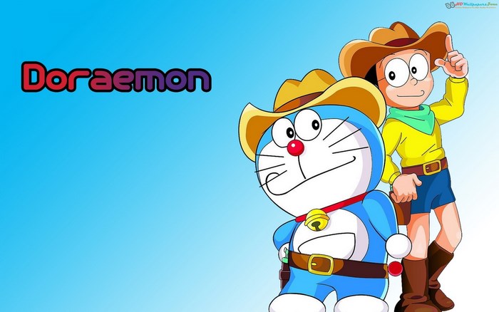 Doraemon and Nobita as Cowboys