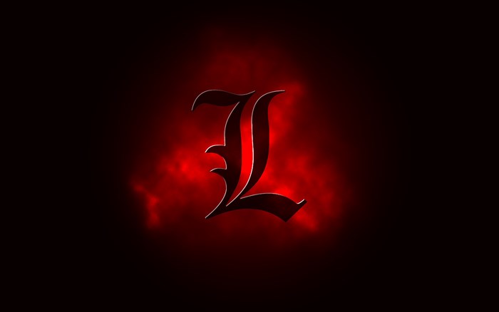 Dark Gothic Red Smoke with Stylized L Letter Death Note