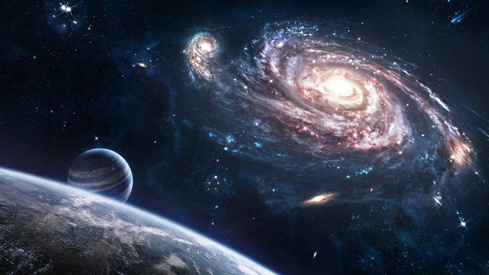 Galaxy with Planets and Stars