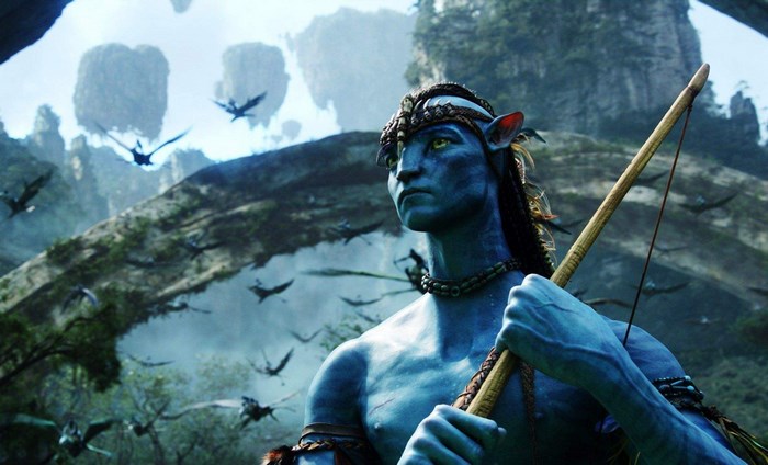 Avatar character with bow and arrow in Pandora