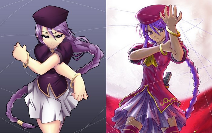 Two anime girls from Melty Blood