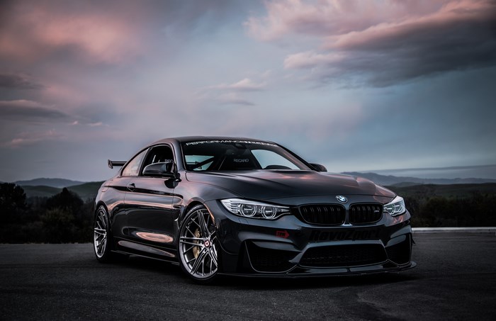 BMW M4 Coupe with a spoiler