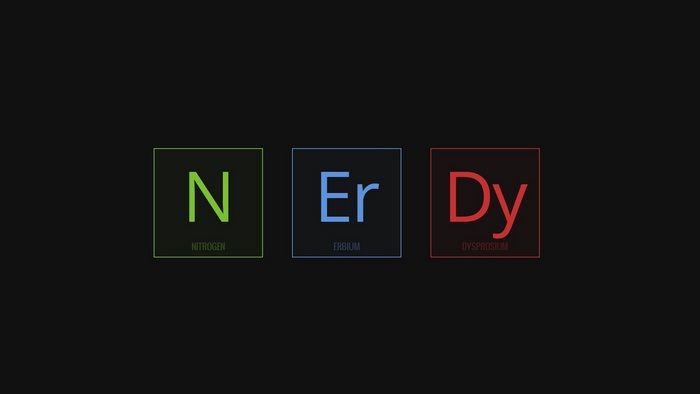 Nitrogen, Erbium, and Dysprosium periodic table elements