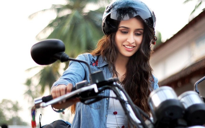 Shraddha Kapoor on a motorcycle