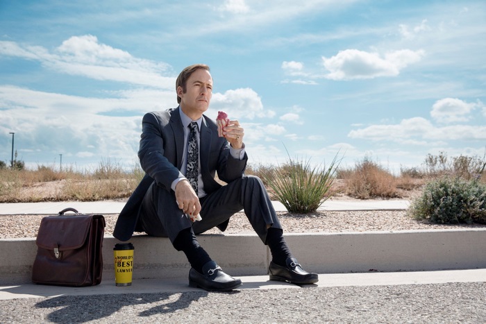 Saul Goodman from Better Call Saul eating ice cream