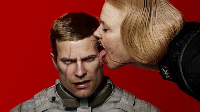 B.J. Blazkowicz and Frau Engel from Wolfenstein 2