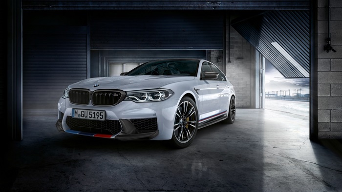 White BMW M5 with M Performance Parts