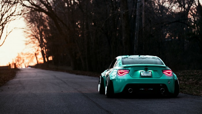 Green Toyota Sports Car at Sunset 4K