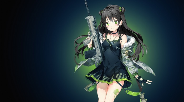 Anime Girl with Rifle in 4K