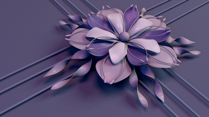 Abstract purple flower on purple background