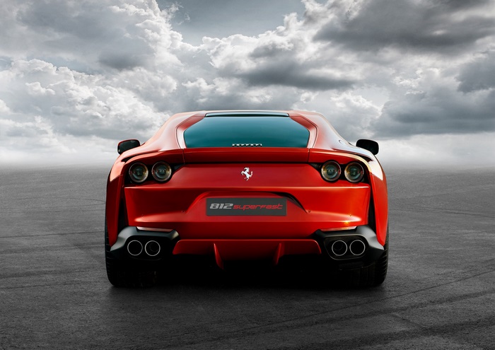 Ferrari 812 Superfast rear view 4K