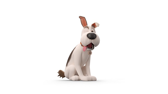 Animated dog winking and yawning