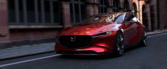 Red Mazda Kai Concept Car 4K