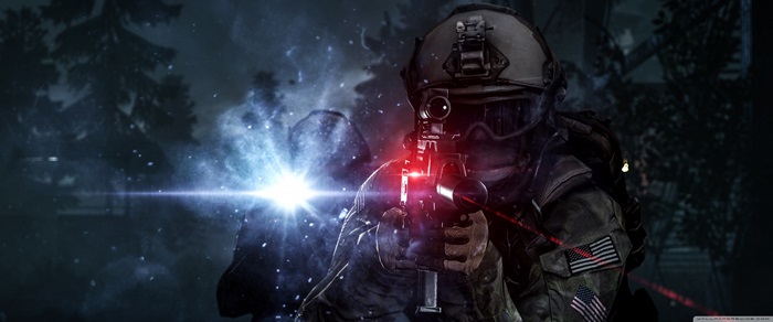 Soldier aiming rifle in Battlefield 4 4K
